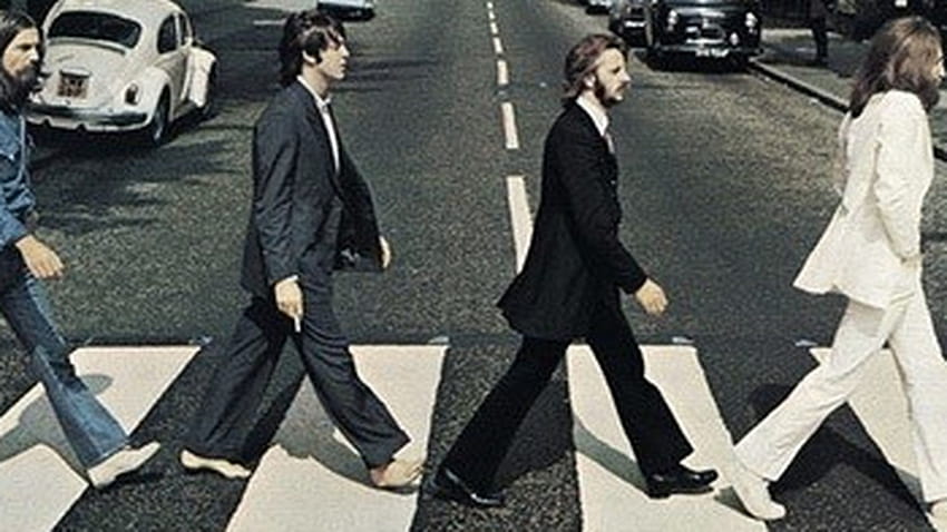 Los Simpson Abbey Road, la abadía de los Beatles fondo de pantalla