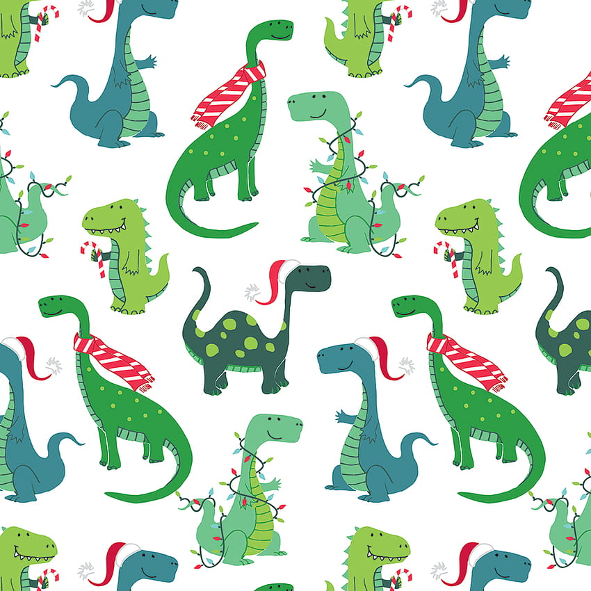 Decked Out Dinos 10 FT Jumbo Roll dinosaur christmas HD phone wallpaper   Pxfuel