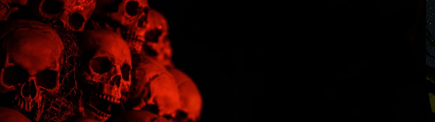 Rote Totenköpfe – Halloween ultrawide HD-Hintergrundbild