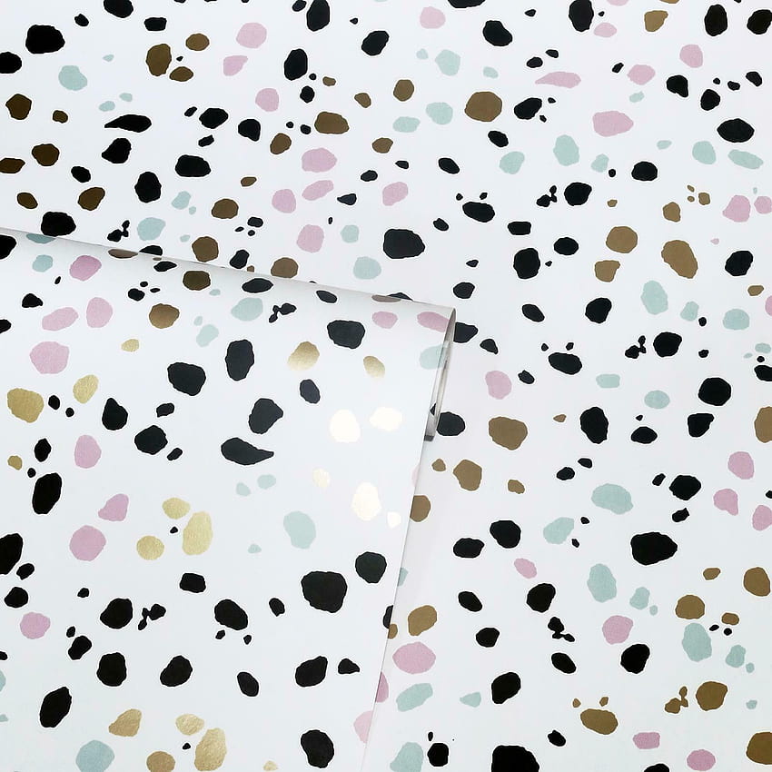 Dalmatian Skin Print Pastel Spots Metallic Gold Arthouse 909708 for sale online HD phone wallpaper