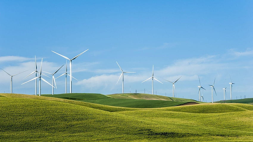 Turbina Eólica, energia eólica papel de parede HD