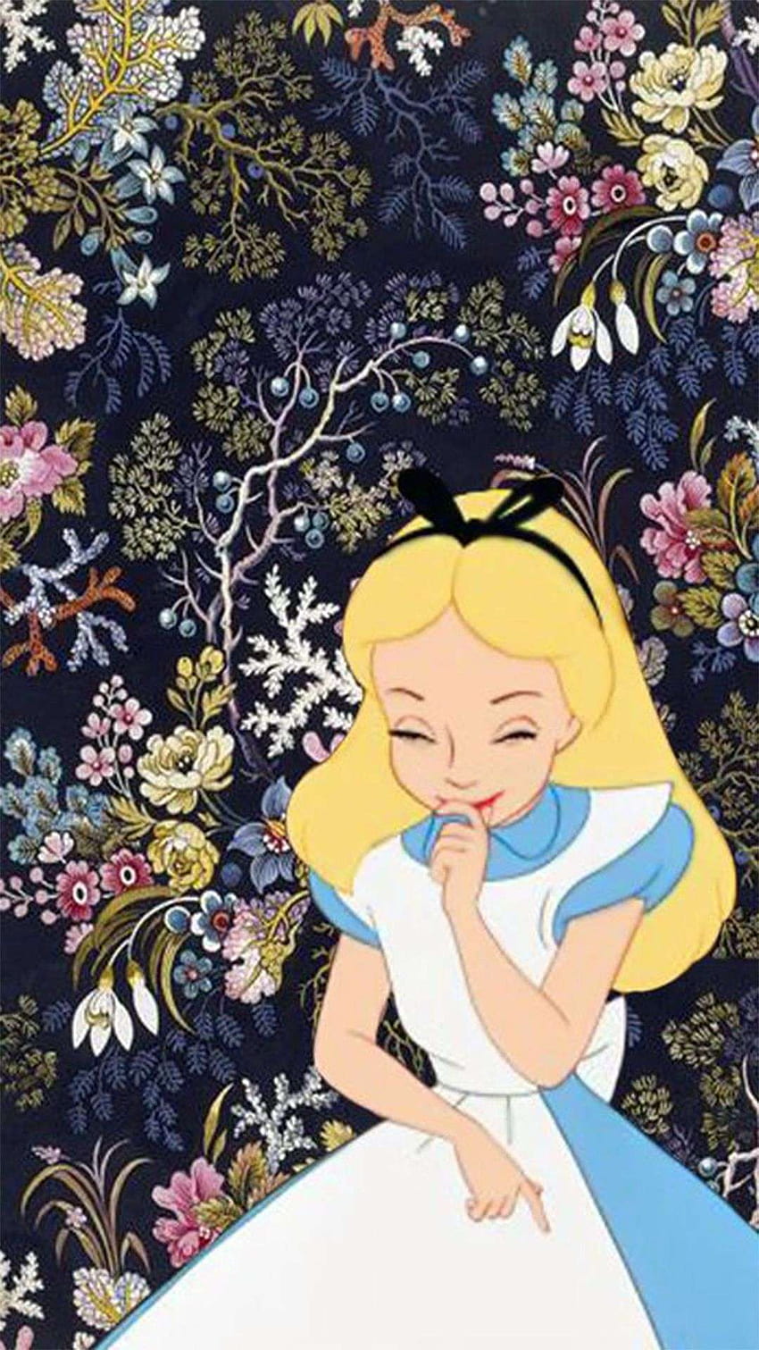Cartoon Alice im Wunderland, Alice im Wunderland-Ästhetik HD-Handy-Hintergrundbild
