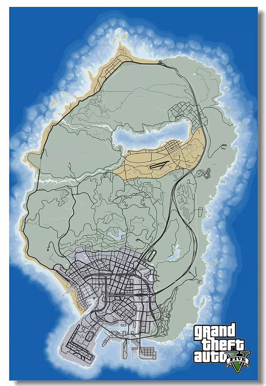 GTA San Andreas โปสเตอร์ GTA San Andreas Custom แผนที่เกมสติ๊กเกอร์ติดผนัง Grand Theft Auto V สติ๊กเกอร์ตกแต่งบ้าน home decor, gtasa วอลล์เปเปอร์โทรศัพท์ HD