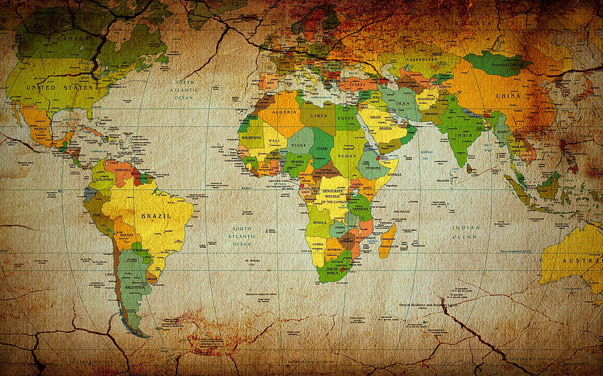 Mapeia o mapa do mundo dos continentes dos países, mapa do mundo 3d papel de parede HD
