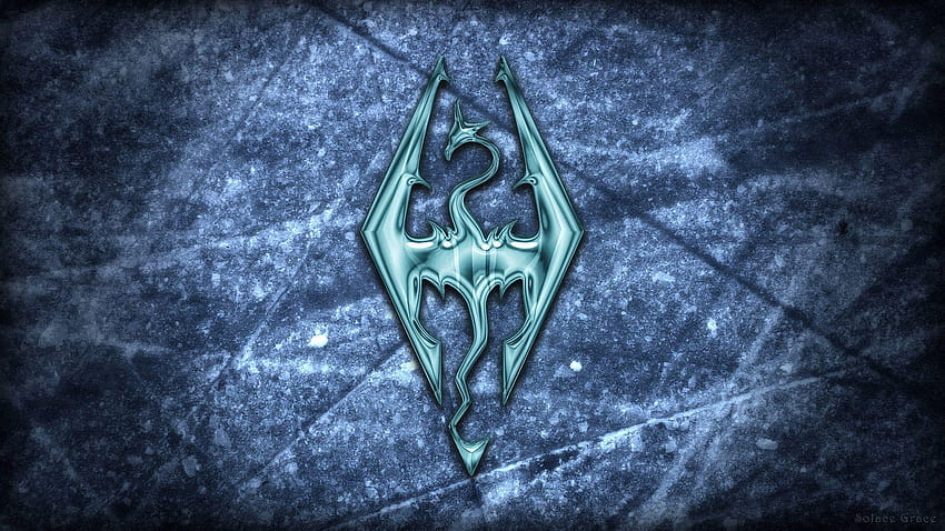 The Elder Scrolls V: Skyrim logo on the ice » The Elder HD wallpaper