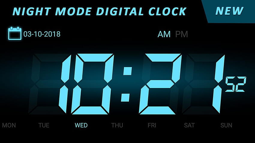 Цифров часовник в нощен режим с ...apkpure HD тапет