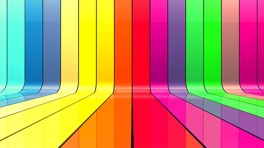 Green Blue Red Multicolor Yellow Pink Orange Ribbons 3D Colors, 3d colorful HD wallpaper