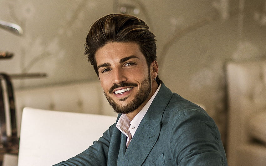 Mariano Di Vaio, portrait, italian actor, hoot, blue mens suit with resolution 2560x1600. High Quality HD wallpaper
