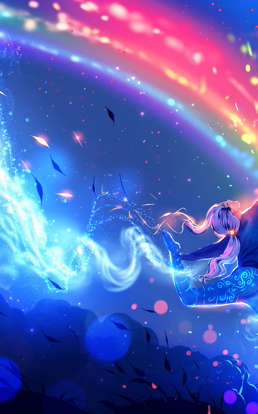 1200x1920 Anime Boy, Rainbow, Dancing for Asus Transformer, Asus Nexus 7, Amazon Kindle Fire 8.9 HD phone wallpaper