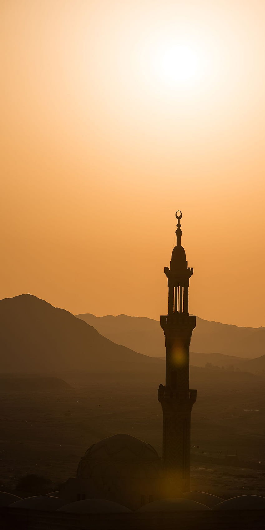 Mosque Minaret at Sunset, sunset amoled HD phone wallpaper