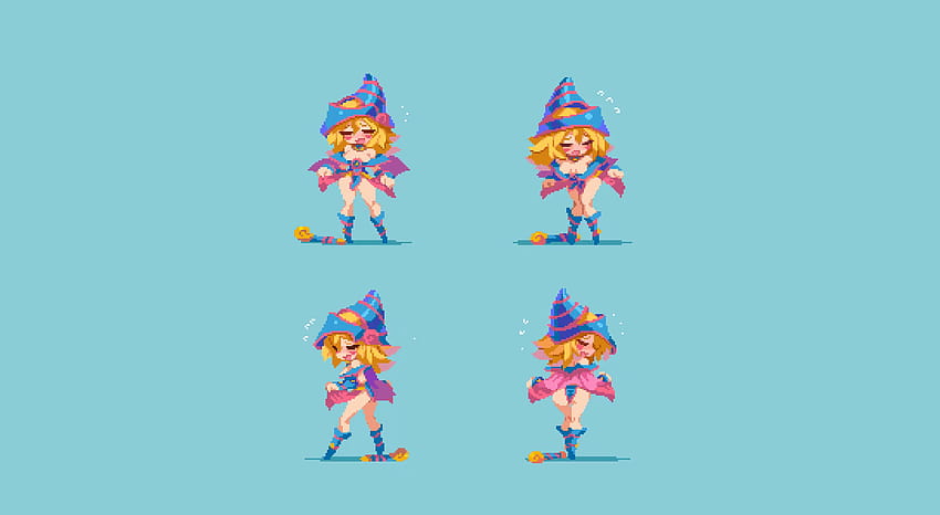 Dark Magician Girl Pixel, pikselowa dziewczyna Tapeta HD