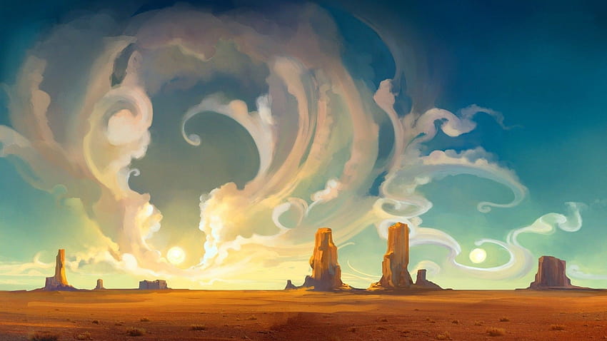 Caricature du désert, désert d'anime Fond d'écran HD