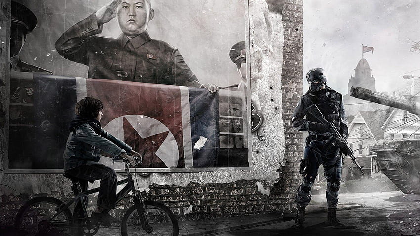 soldats, jeux vidéo, bicyclettes, chars, Corée du Nord, Homefront Fond d'écran HD