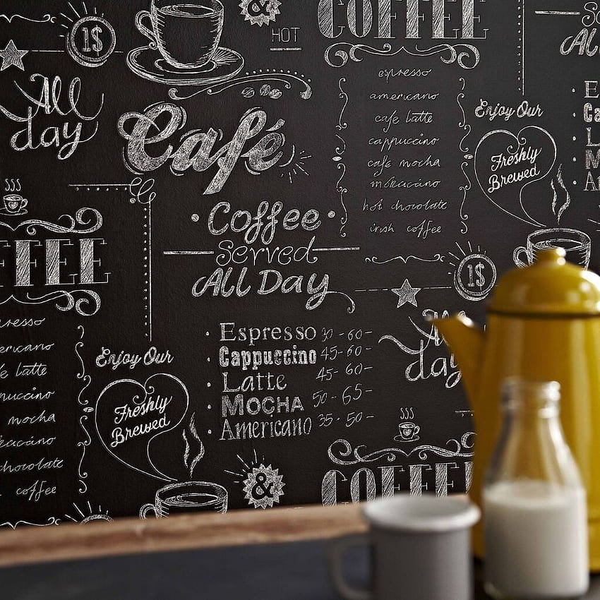 Coffee Shop Black and White HD phone wallpaper