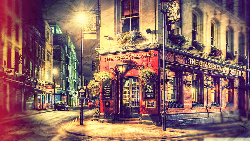 Cervecería Pub London Vintage de ZeroMask fondo de pantalla