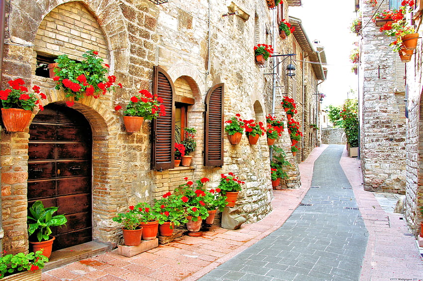 Cidade italiana, primavera de itália papel de parede HD