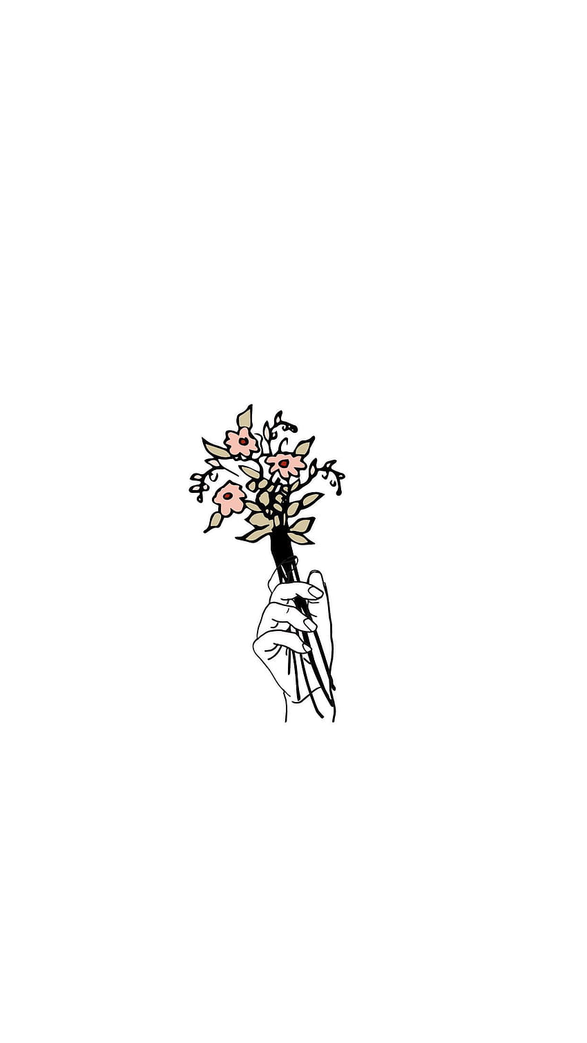 flowers, minimalist drawing aesthetic HD phone wallpaper