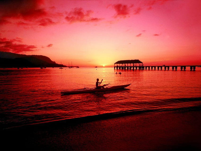 sunset Gallery, amazing red sunset HD wallpaper