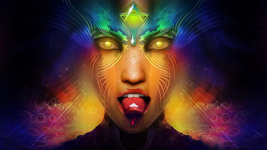psychedelic gelap, goa trance Wallpaper HD