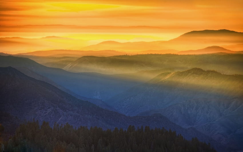 Daily : Yosemite National Park in the Morning, yosemite valley morning fog HD wallpaper