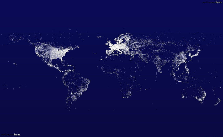 Карта на света, световно население HD тапет