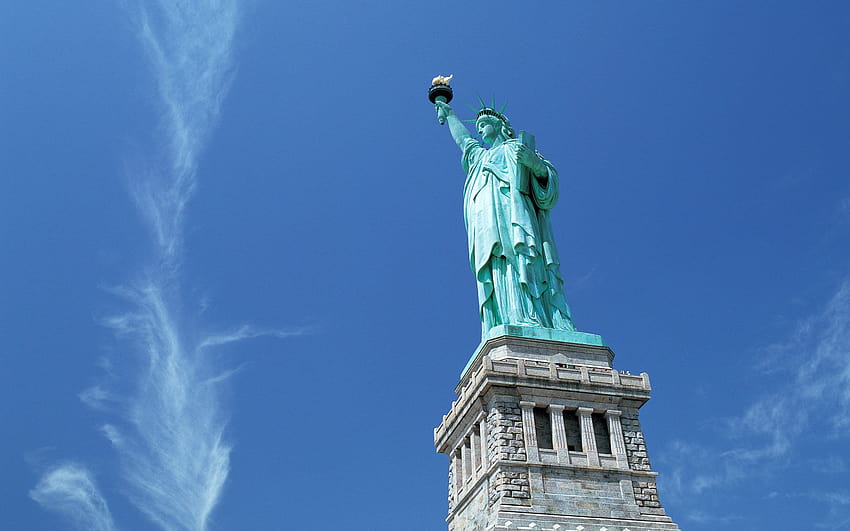 Özgürlük Heykeli dünya mimarisi anıtı ABD Amerika kadınları kızlar dom ateş alevler gökyüzü, kadın heykeli HD duvar kağıdı