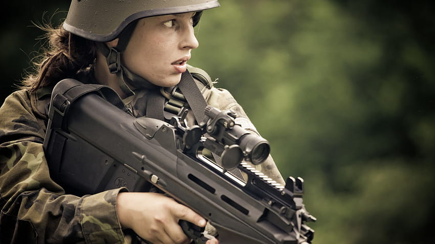 Girl Soldier, Fn F2000, , Background, K1qaeq, woman soldier HD wallpaper