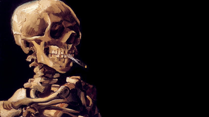Smoking Skeleton, trippy skeleton HD wallpaper