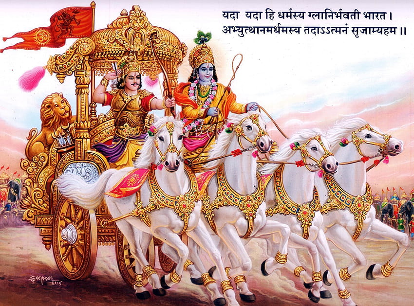 Mahabharat Shree Krishna Arjun, krishna and arjun HD wallpaper