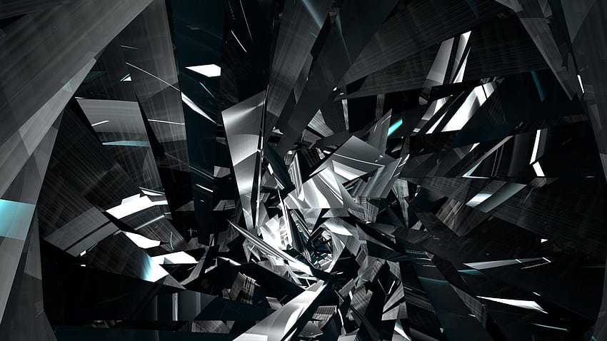 Broken Glass Abstract, shattered glasses background black HD wallpaper