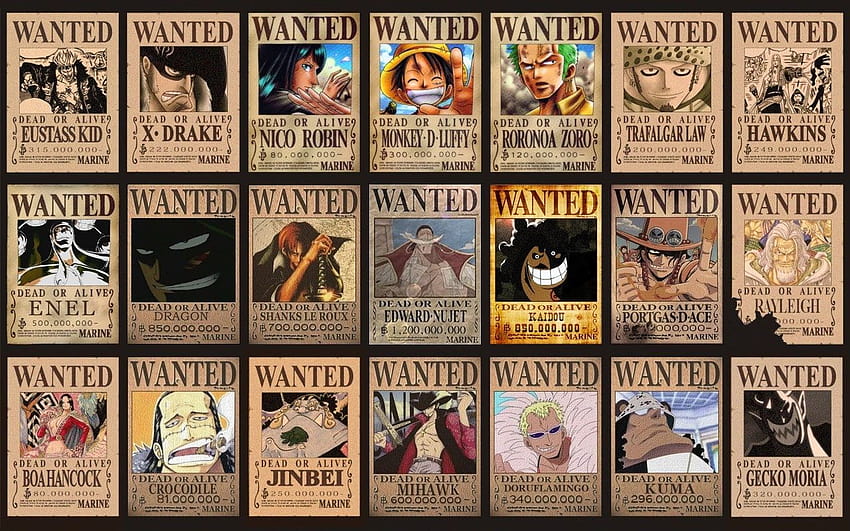 One Piece Wanted плакати, Луфи иска плакат HD тапет