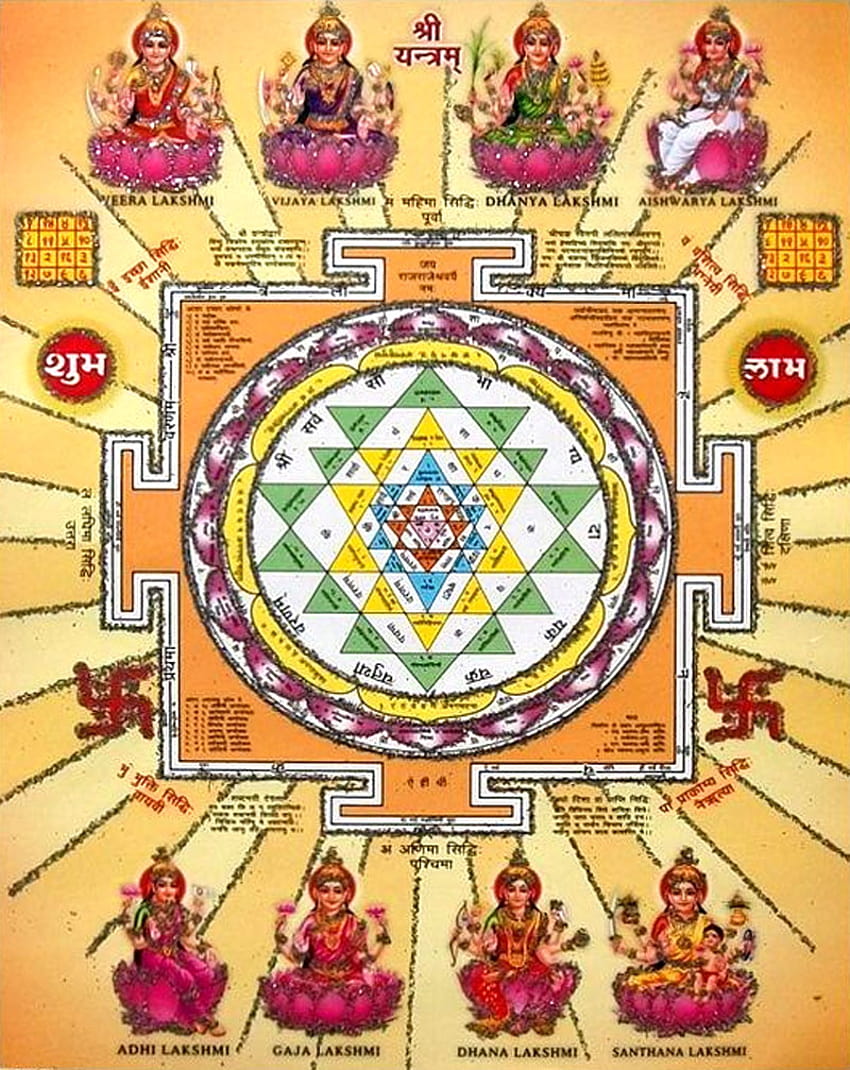Shri Mahalakshmi Yantra, Laxmi Yantra Sfondo del telefono HD