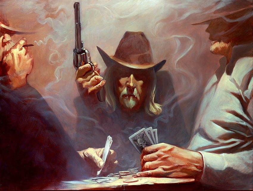 dead, gambling, wild west, mans, weapon :: HD wallpaper