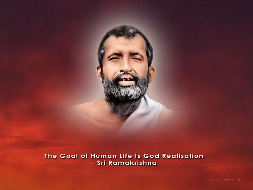 Das Ziel des menschlichen Lebens ist Gottesverwirklichung, Sri Ramakrishna HD-Hintergrundbild