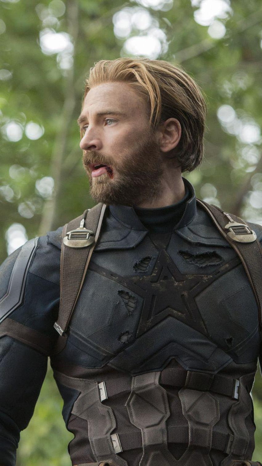 Captain America, Chris Evans, Avengers: infinity war, movie, steve rogers beard HD phone wallpaper