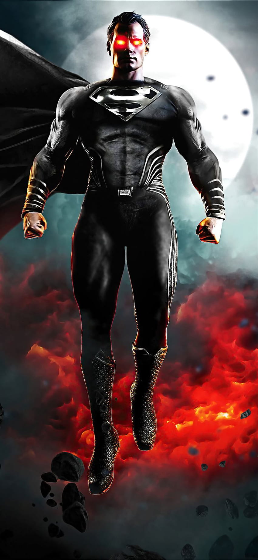 zack synder liga de la justicia traje negro superman iPhone 11, superman iphone 12 fondo de pantalla del teléfono