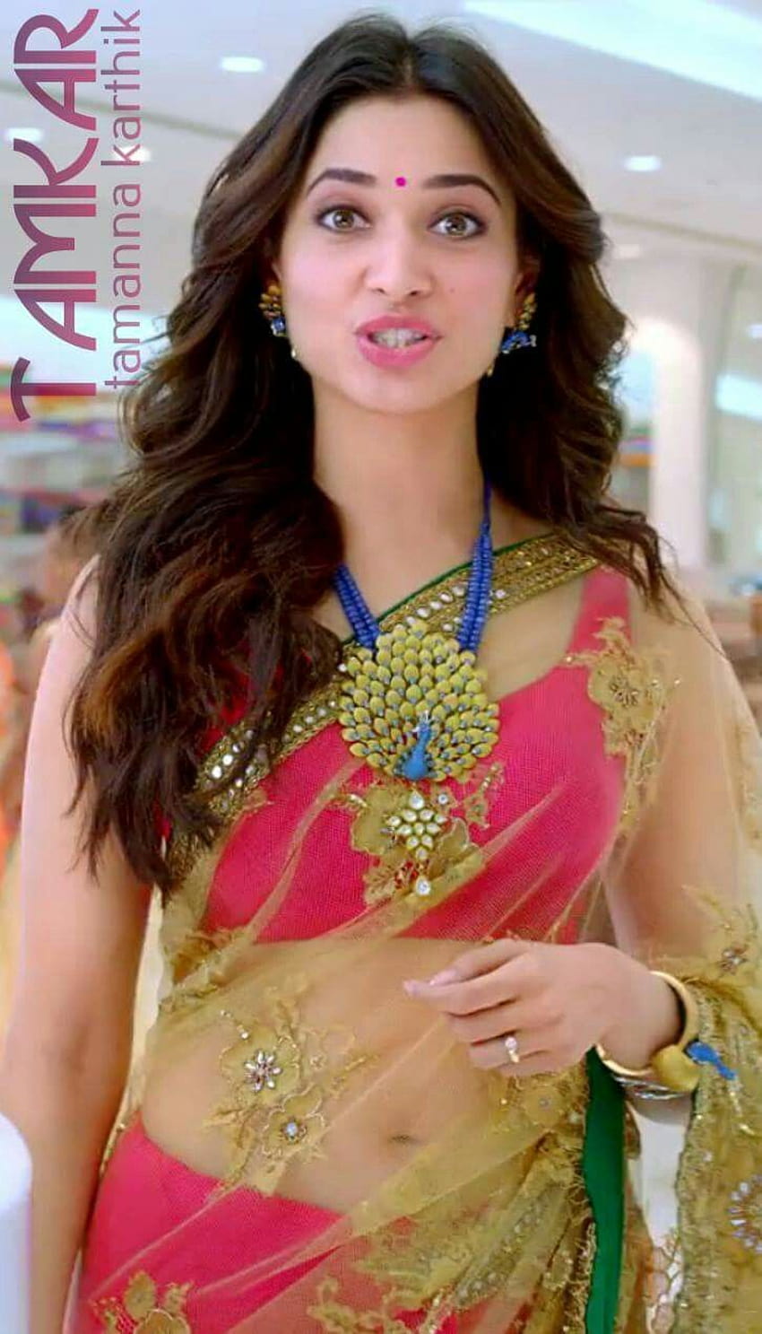 Bollywood Fashion, tamanna navel in saree에 있는 핀 HD 전화 배경 화면