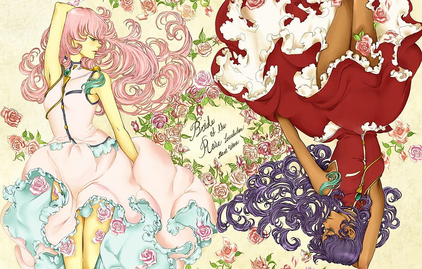 girls, roses, anime, art, revolutionary girl utena , section прочее HD wallpaper