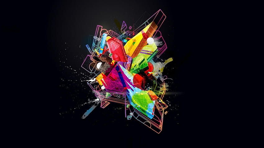 цветен абстрактен графичен дизайн HD тапет