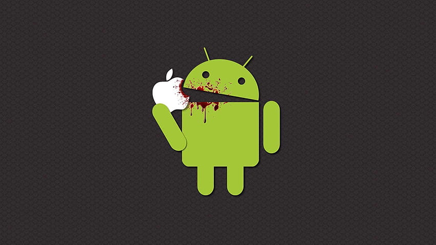 Divertente logo Android Vs Apple Black, logo Android vs Apple Sfondo HD