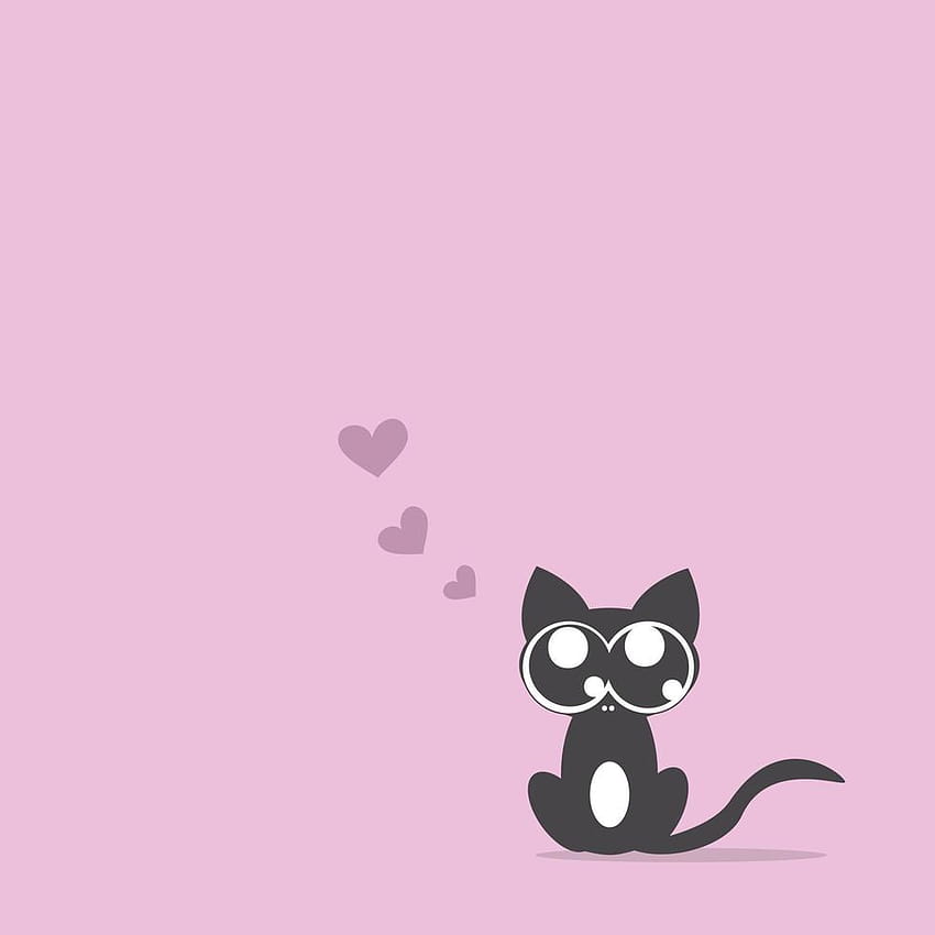 Cute kitten with hearts on pink backgrounds 3795458 Vector Art at Vecteezy, cutest kitten cartoon HD phone wallpaper