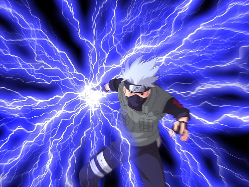 Naruto Kakashi Hatake Lightning Purple Desktop Wallpaper in 4K