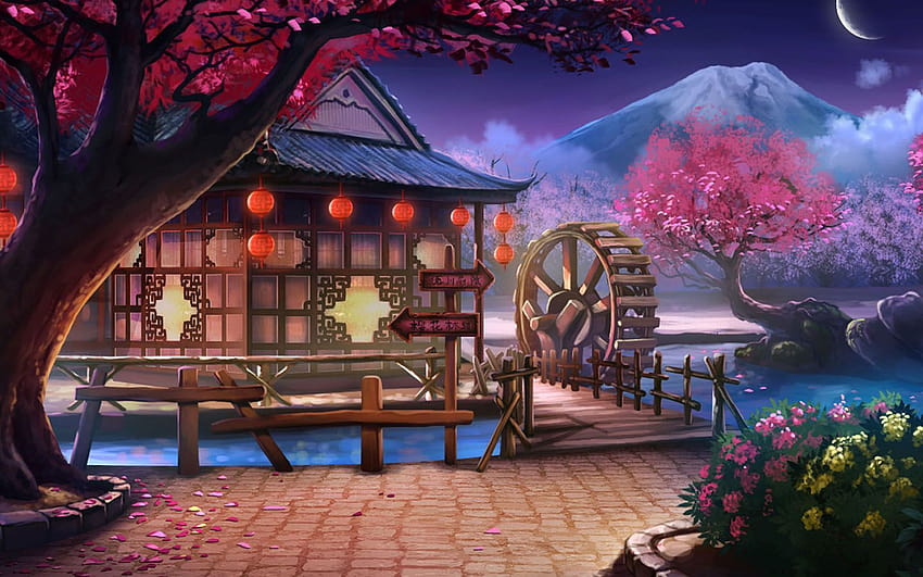 Japanese Anime Scenery, japanese landscape anime HD wallpaper