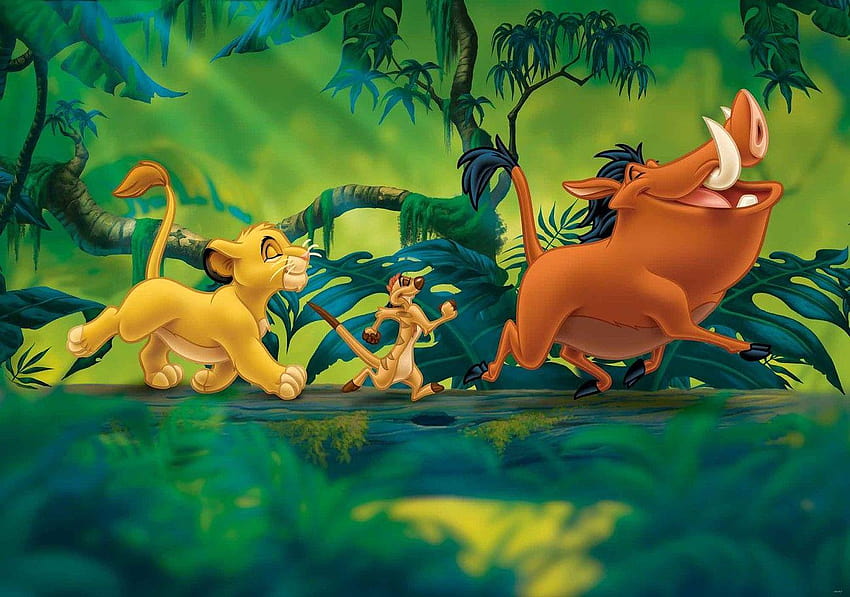 Disney Lion King Pumba Simba Стенопис, крал лъв Simba HD тапет