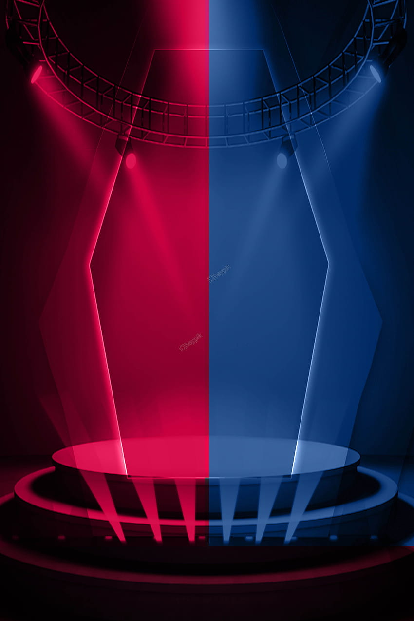 Cartaz de efeito de luz de palco de fundos de cor azul vermelho, telefone de luz de palco Papel de parede de celular HD