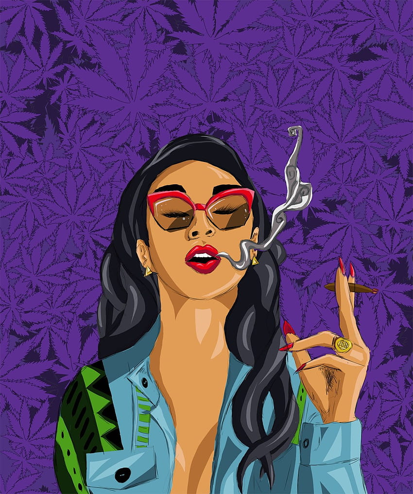 Girl Smoke Weed Art, girl smoking weed art HD phone wallpaper