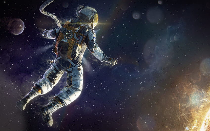 Astronaut in Space, astronaut space screensaver anime HD wallpaper