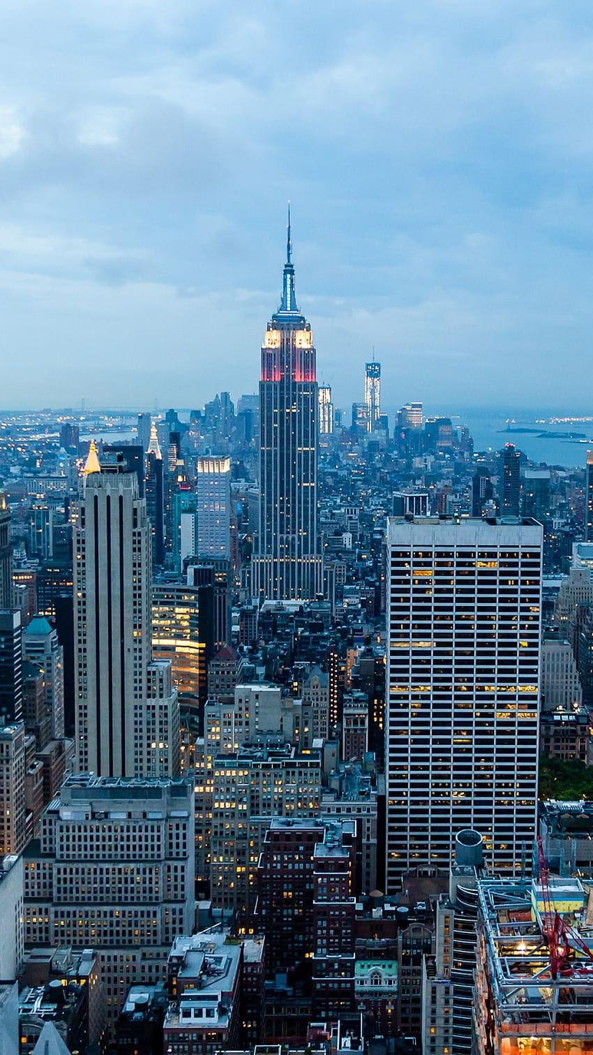 1080x1920 nueva york, edificios, rascacielos, noche, vista desde arriba Sony Xperia Z1, Z..., teléfono nocturno de nueva york fondo de pantalla del teléfono