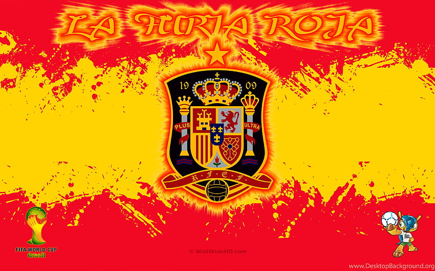 La Furia Roja 2014 Spain Football Crest Logo World Cup Backgrounds, spain logo HD wallpaper