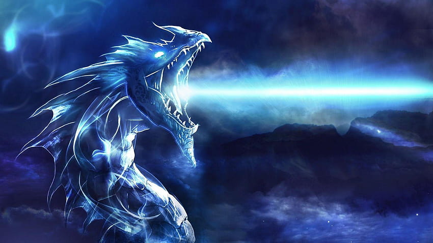 blue dragon, supreme bahamut dragon HD wallpaper